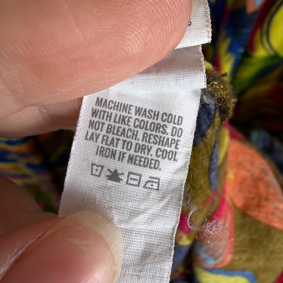 Aerie Smocked Tropical Floral Maxi Dress Size XL Strapless Boho Vacation Resort - Picture 7 of 10